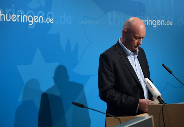 Newly elected minister-president of Thuringia Thomas Kemmerich, of the Free Democratic Party