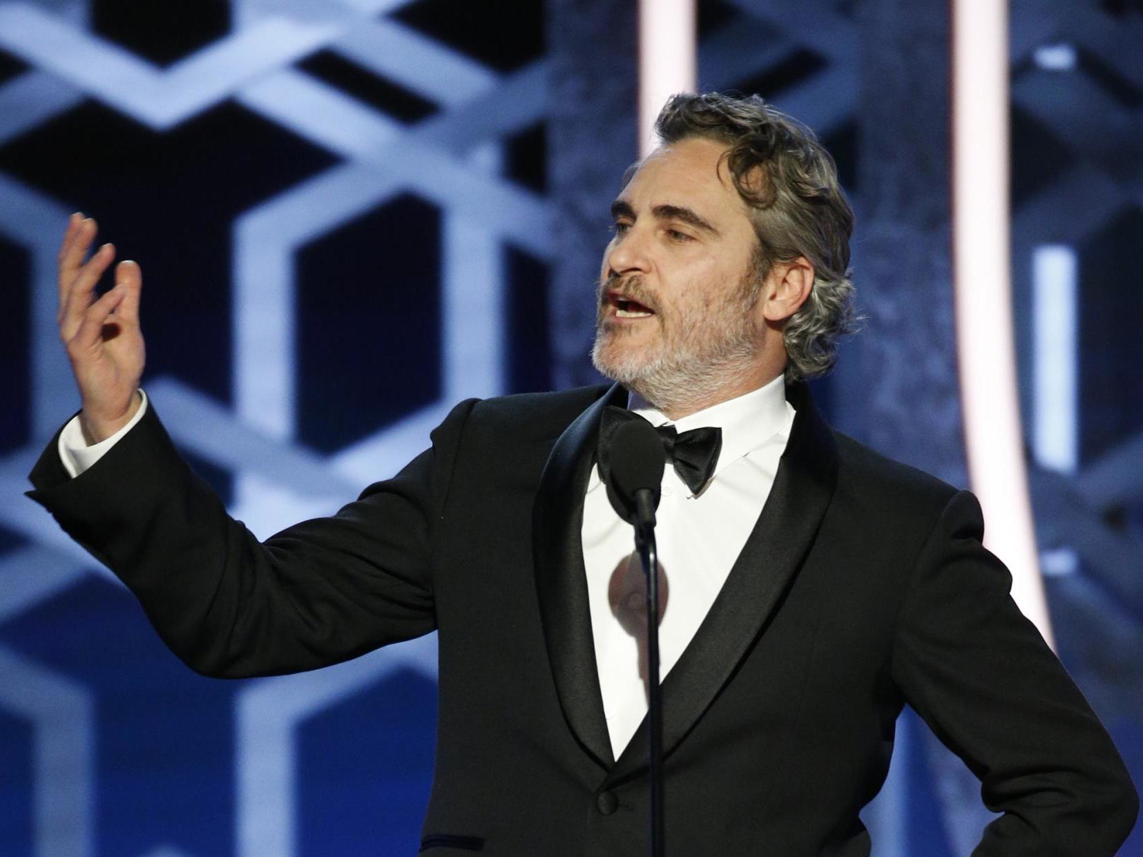 At the Golden Globes, Phoenix implored his fellow actors to stop taking private jets