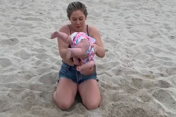 Shawn Johnson defends herself after being mum-shamed over video of daughter&apos;s first flip