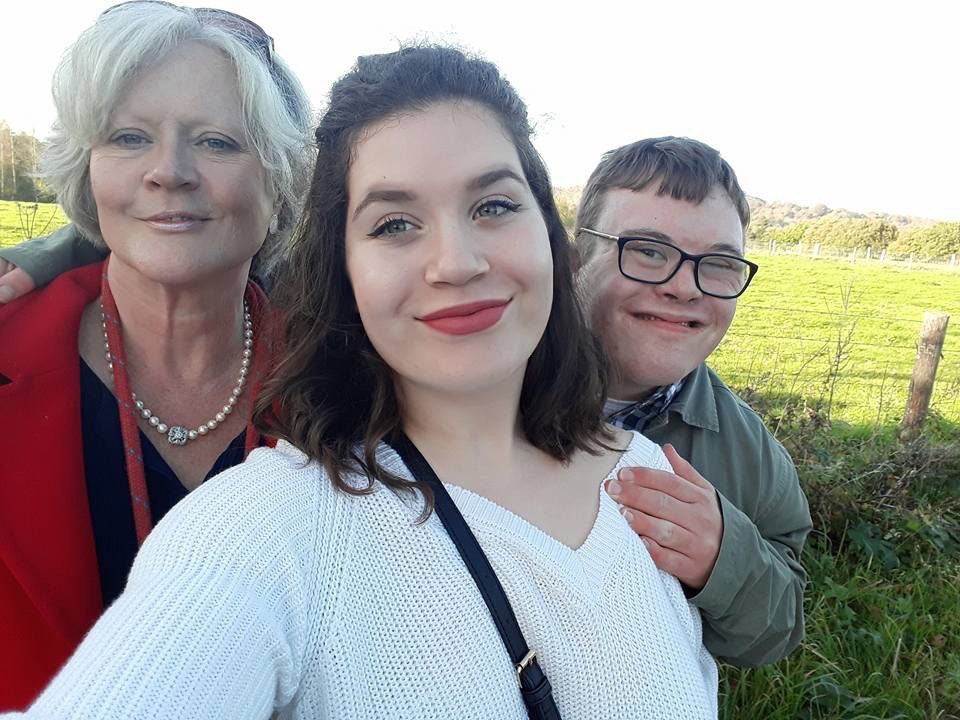 Bethany with her mum and brother