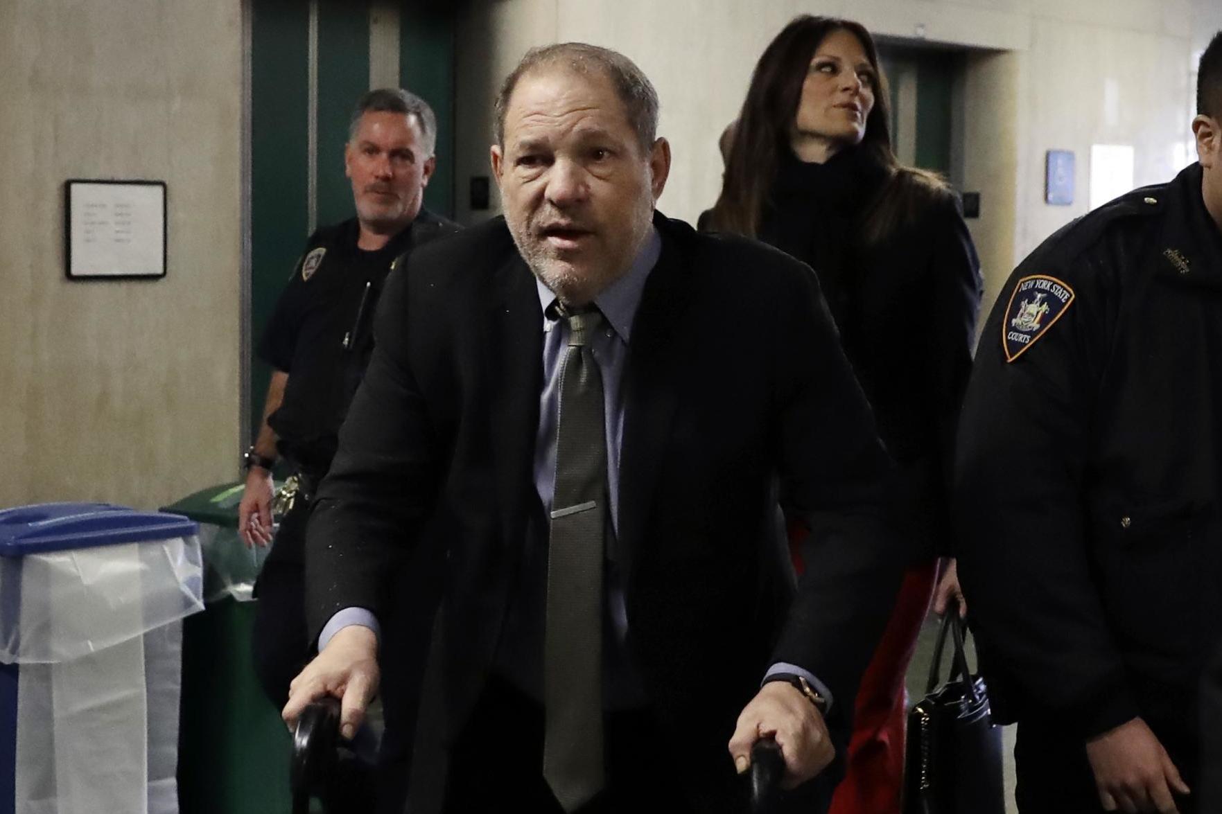 Harvey Weinstein arrives at court for his criminal trial in New York on Friday, 7 February 2020.