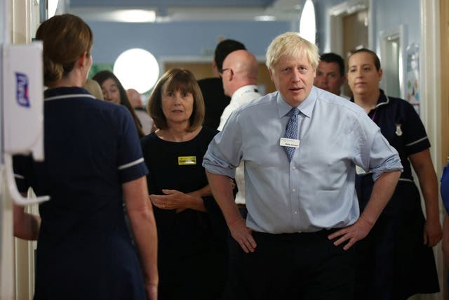 Boris Johnson visits Whipps Cross University Hospital in Leytonstone