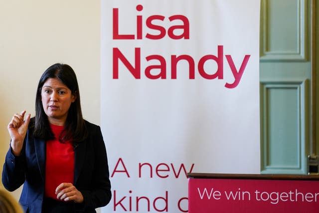 Lisa Nandy speaks at the town hall in Worksop