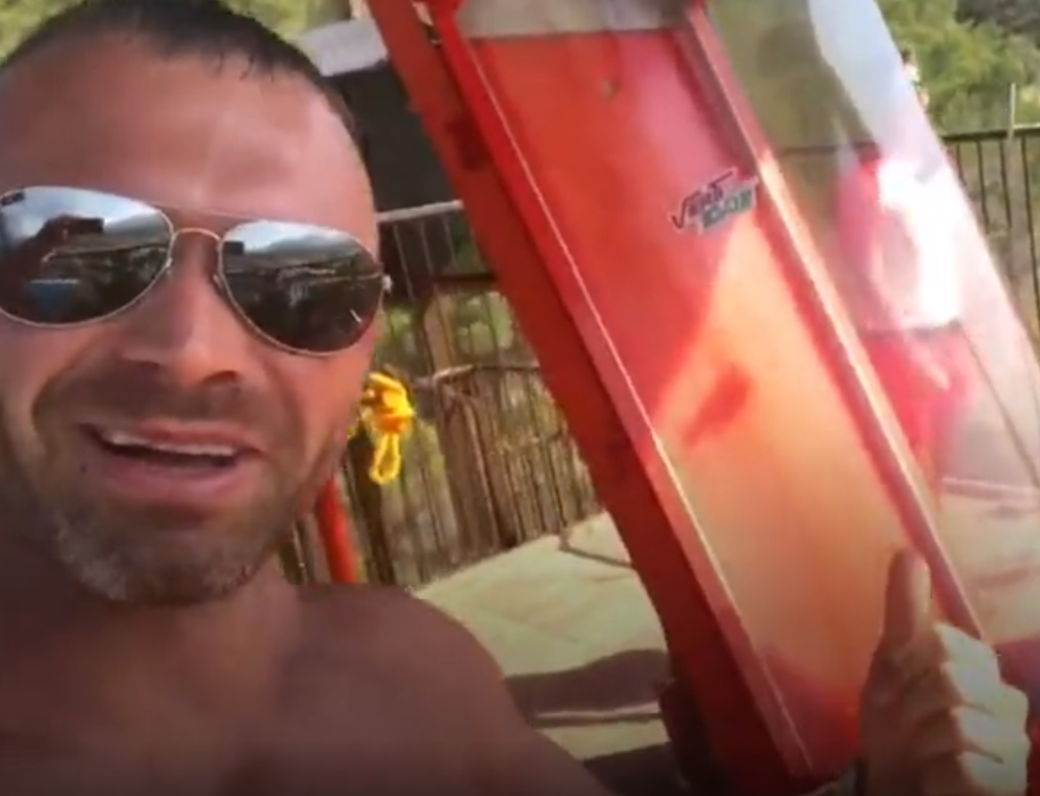 Ben Bardsley claimed he was scared of heights despite taking on Europe's highest waterslide