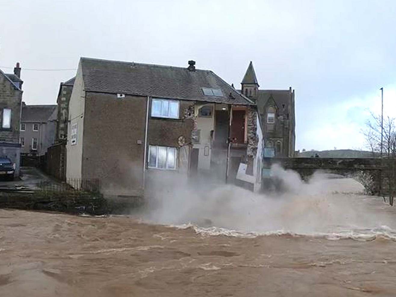Storm Ciara: Rain and 100mph winds bring power cuts, flooding and travel misery