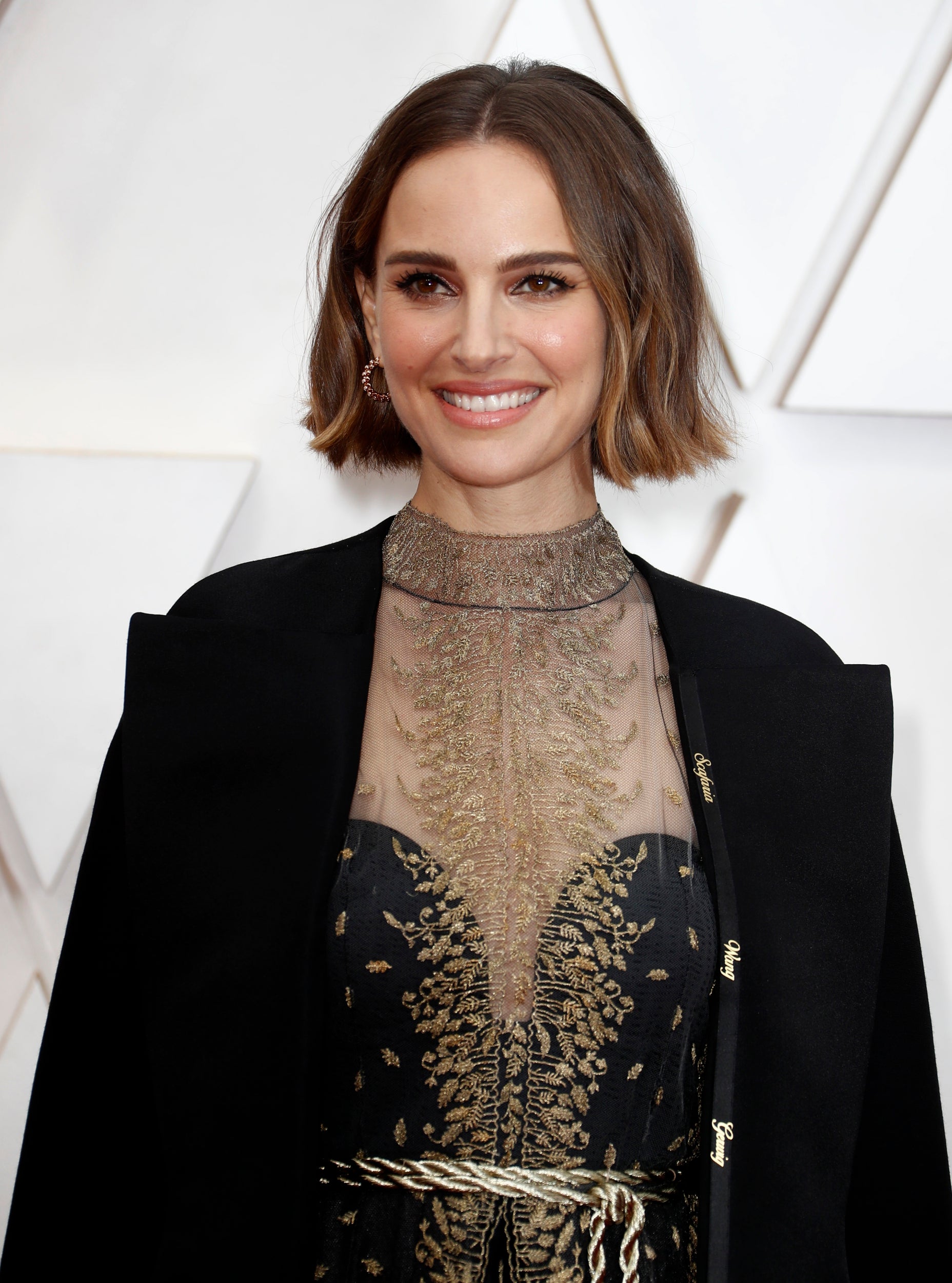 Natalie Portman's cape was embroidered with the names of female directors who had not been nominated