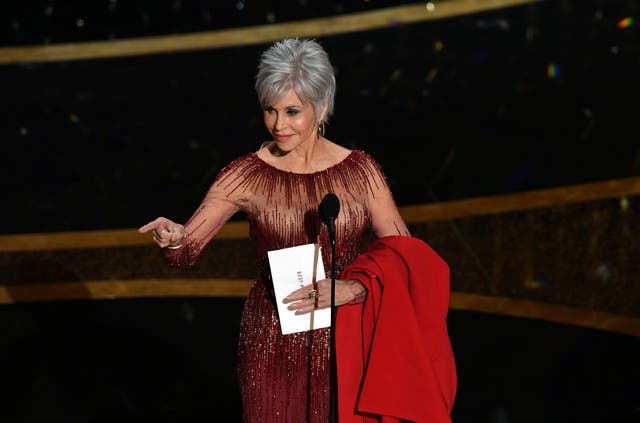Jane Fonda on stage at the 2020 Oscars