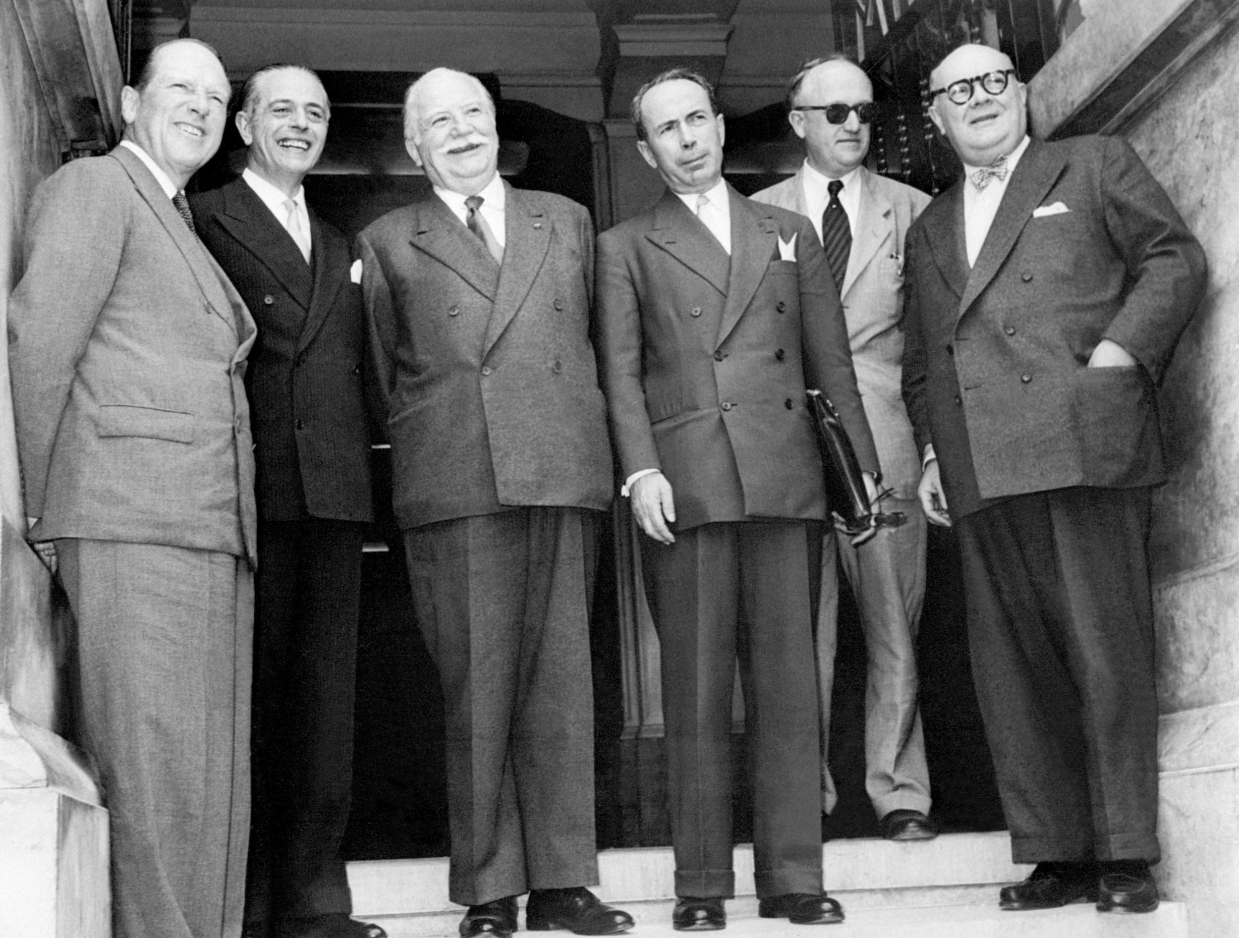 Six foreign ministers meet in Messina to discuss European construction in June 1955 (AFP/Getty)