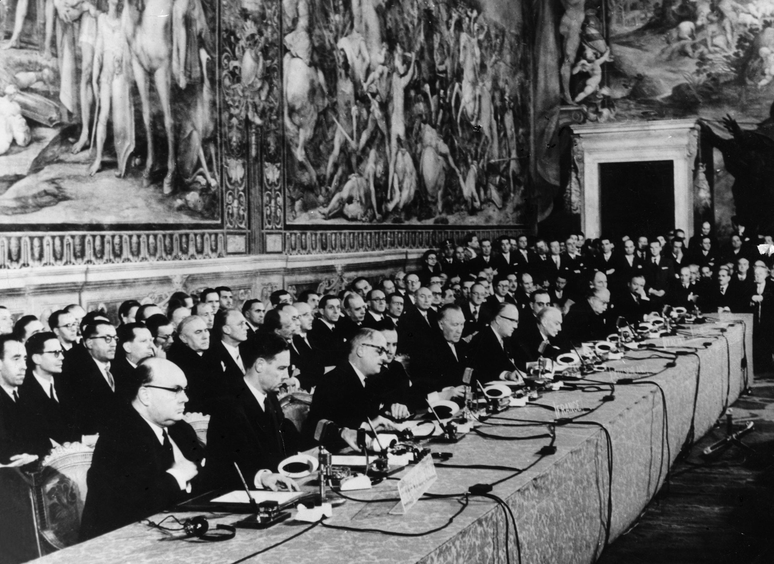 The Treaty of Rome, where the European Common Market was established in March 1957