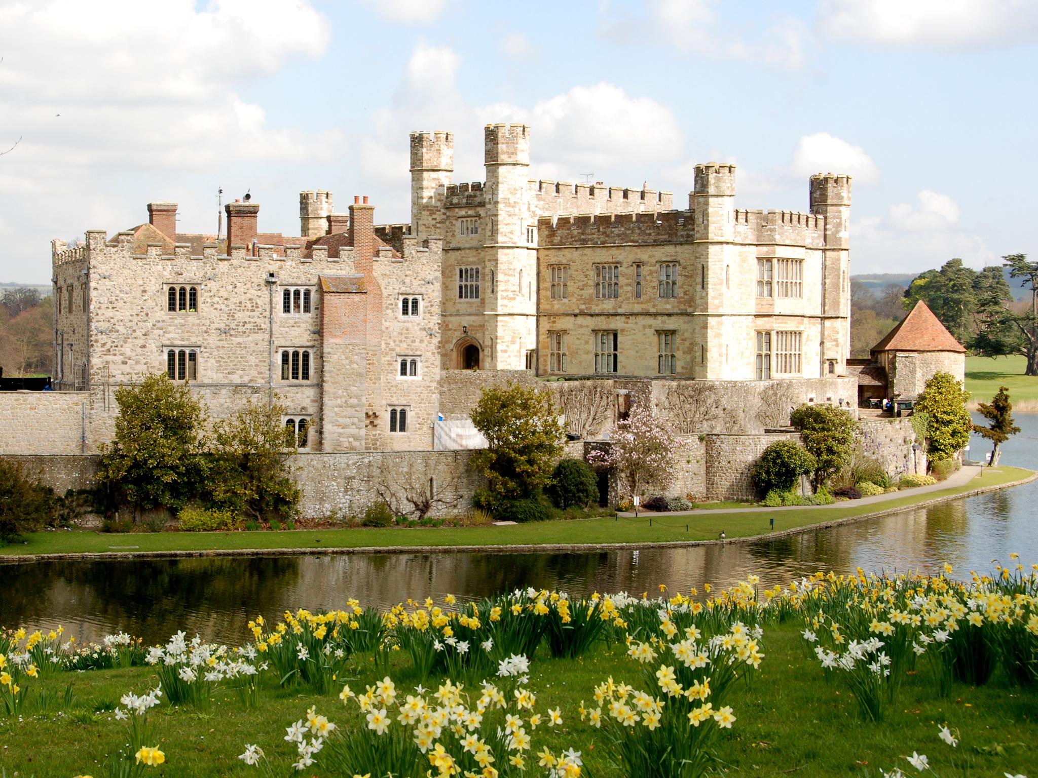 Securely nestled on an island surrounded by a moat