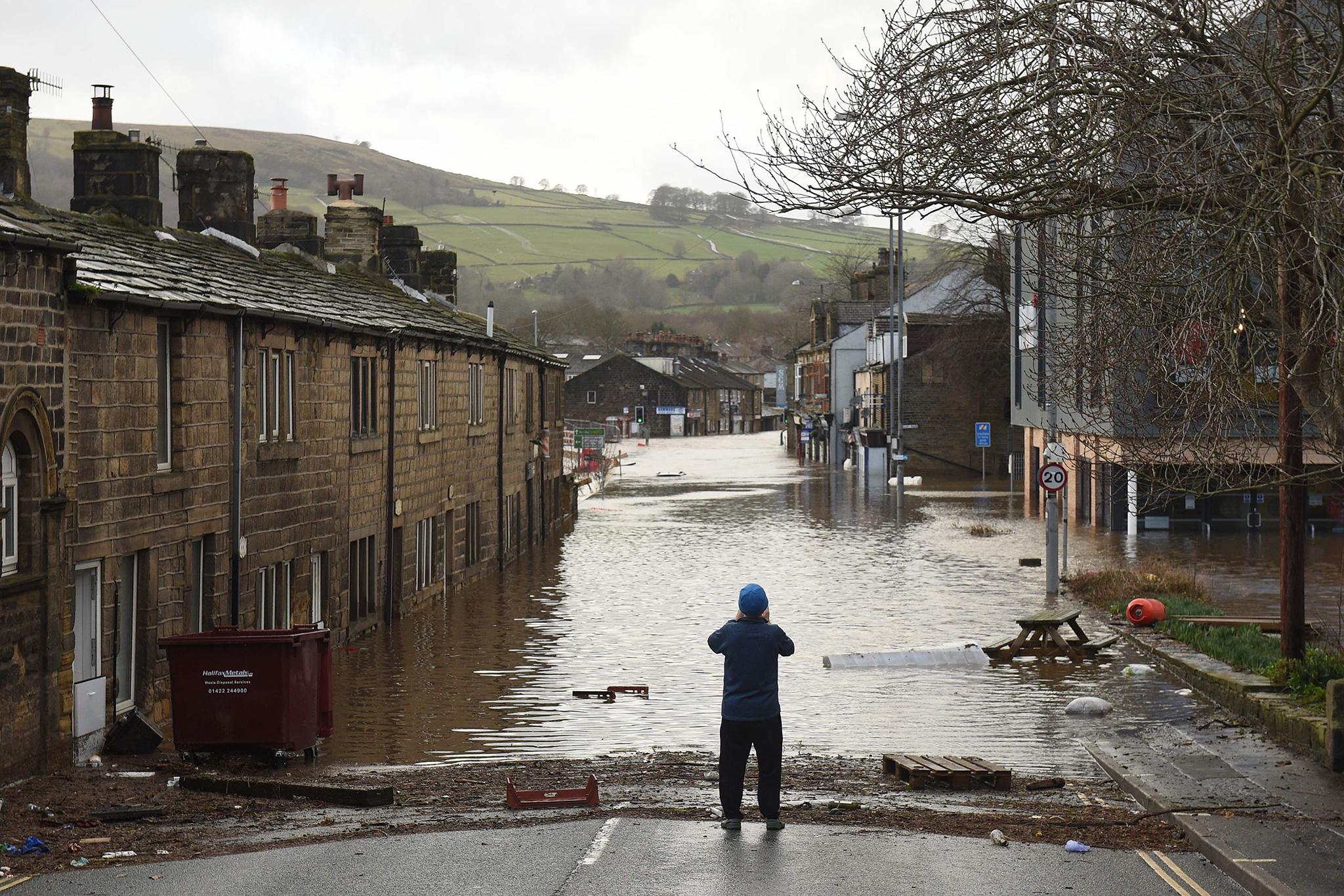 <p>Storm Ciara devastated Mytholmroyd in February 2020, as the River Calder burst its banks</p>