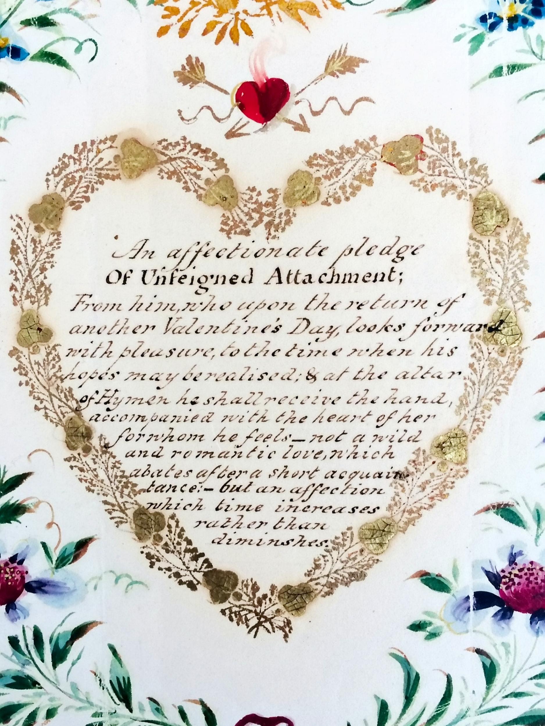 The love note was decorated with hand-painted with hearts, flowers and lovebirds (SWNS)