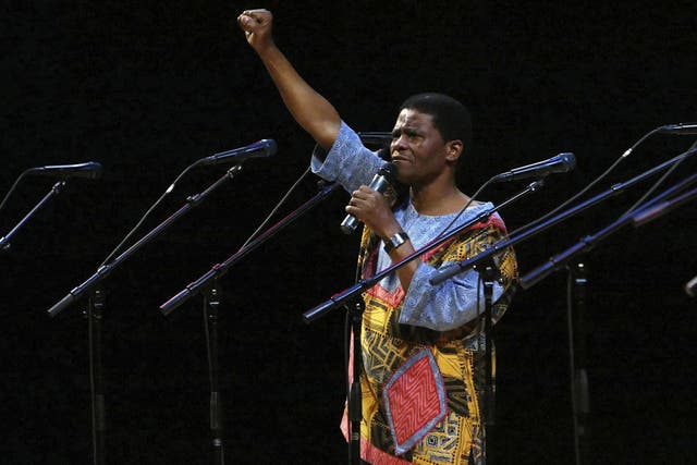 Ladysmith Black Mambazo founding member Joseph Shabalala during the group's performance at the Kimmel Center in Philadelphia on 20 January, 2008.