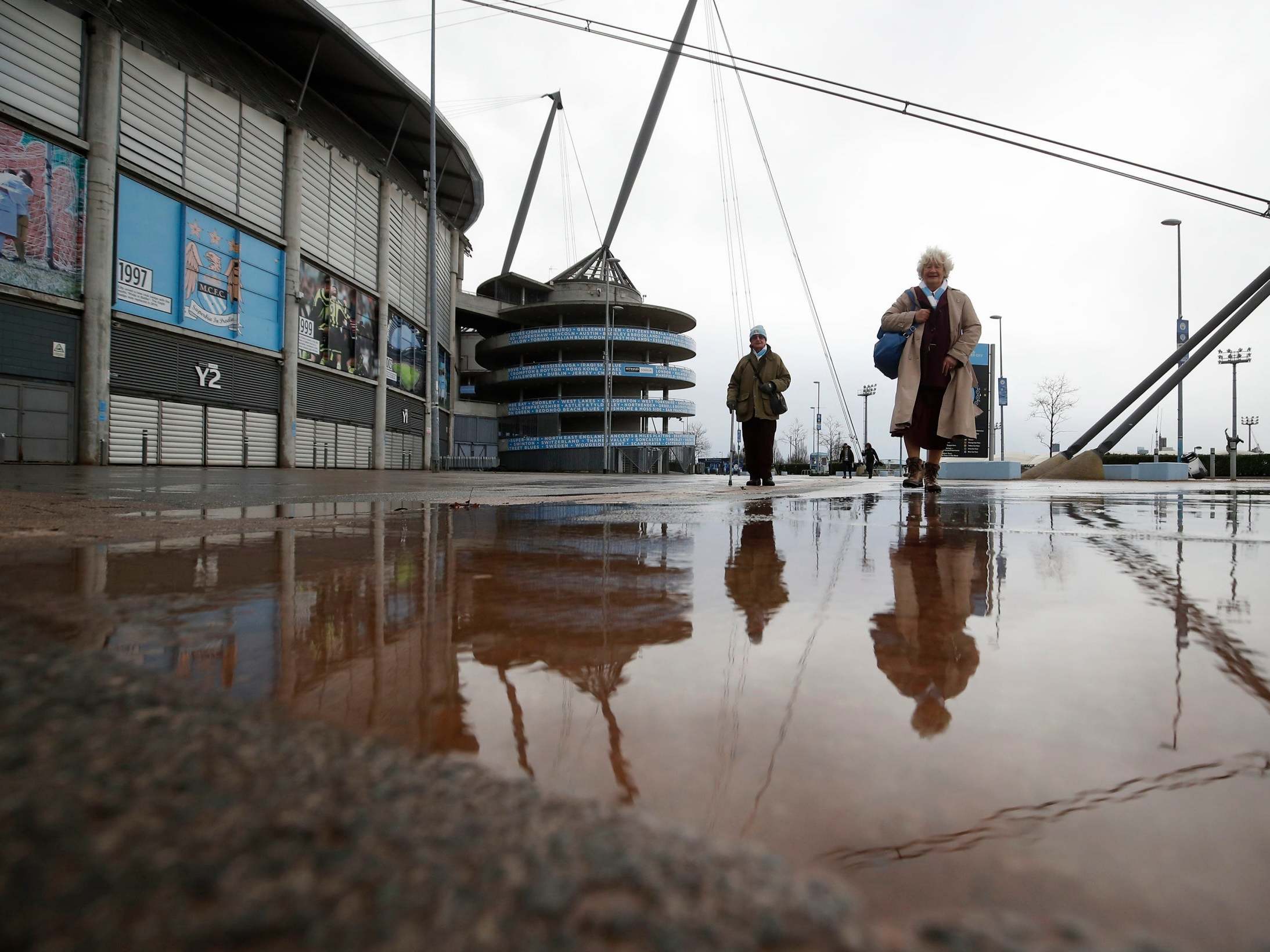 The Etihad Stadium was hit by a deluge of rain last weekend
