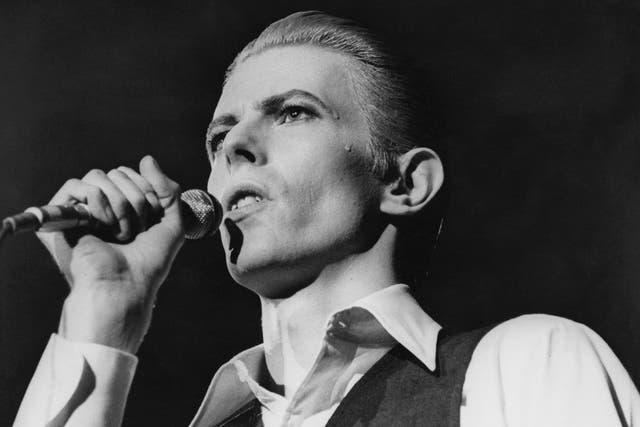 David Bowie in concert at Wembley, May 1976
