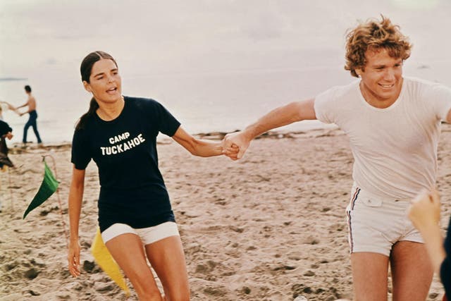 Ali MacGraw and Ryan O’Neal in the romantic weepie, ‘Love Story’ (1970)