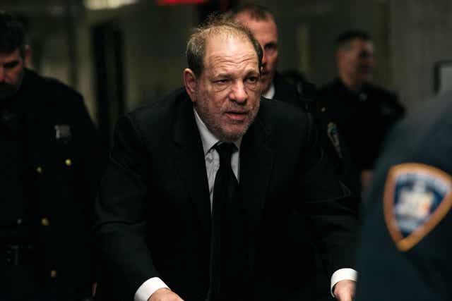 Harvey Weinstein arrives for his trial on 16 January 2020 in New York City.