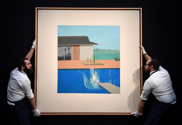 The Splash (1966) by British artist David Hockney, shown during a photo call ahead of its auction at Sotheby's in London