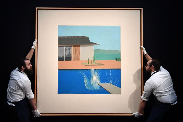 The Splash (1966) by British artist David Hockney, shown during a photo call ahead of its auction at Sotheby's in London