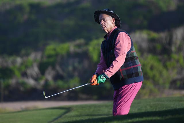 Bill Murray downed a shot of tequila during golf competition