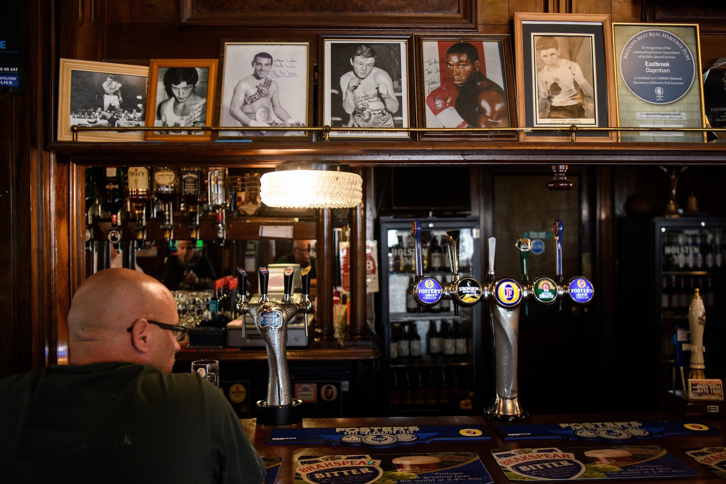 Punch drunk: Ukip supporters in a Dagenham pub await the arrival of then party leader Paul Nuttall in May 2017