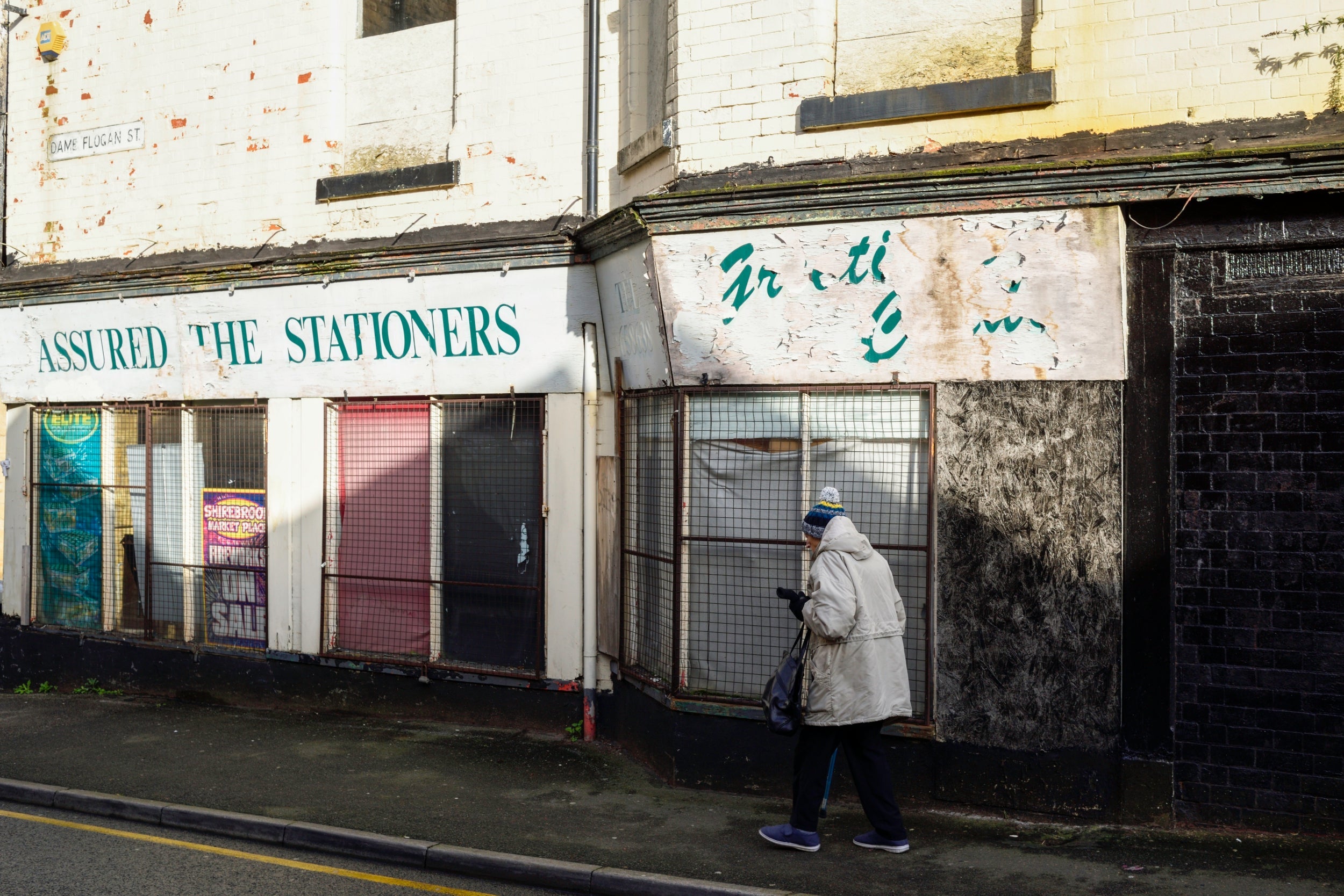 A once thriving mining town, parts of Mansfield town centre are now boarded up