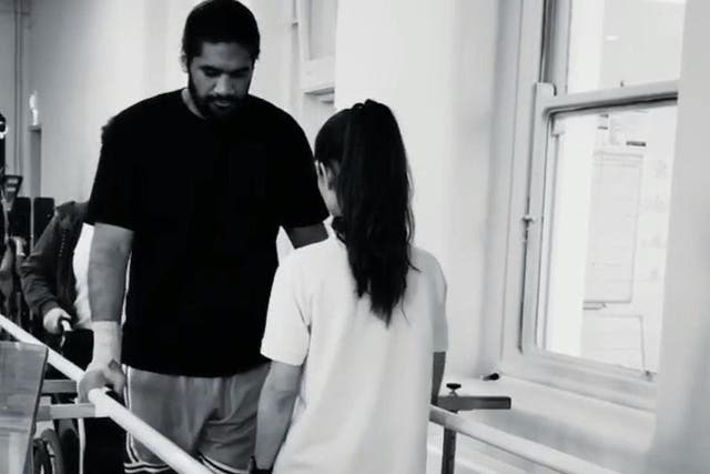 Michael Fatialofa posted a video of his first steps since suffering a serious neck injury