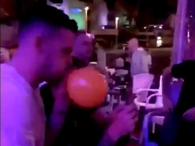 A number of Brighton players were seen inhaling from a balloon while on holiday in Spain