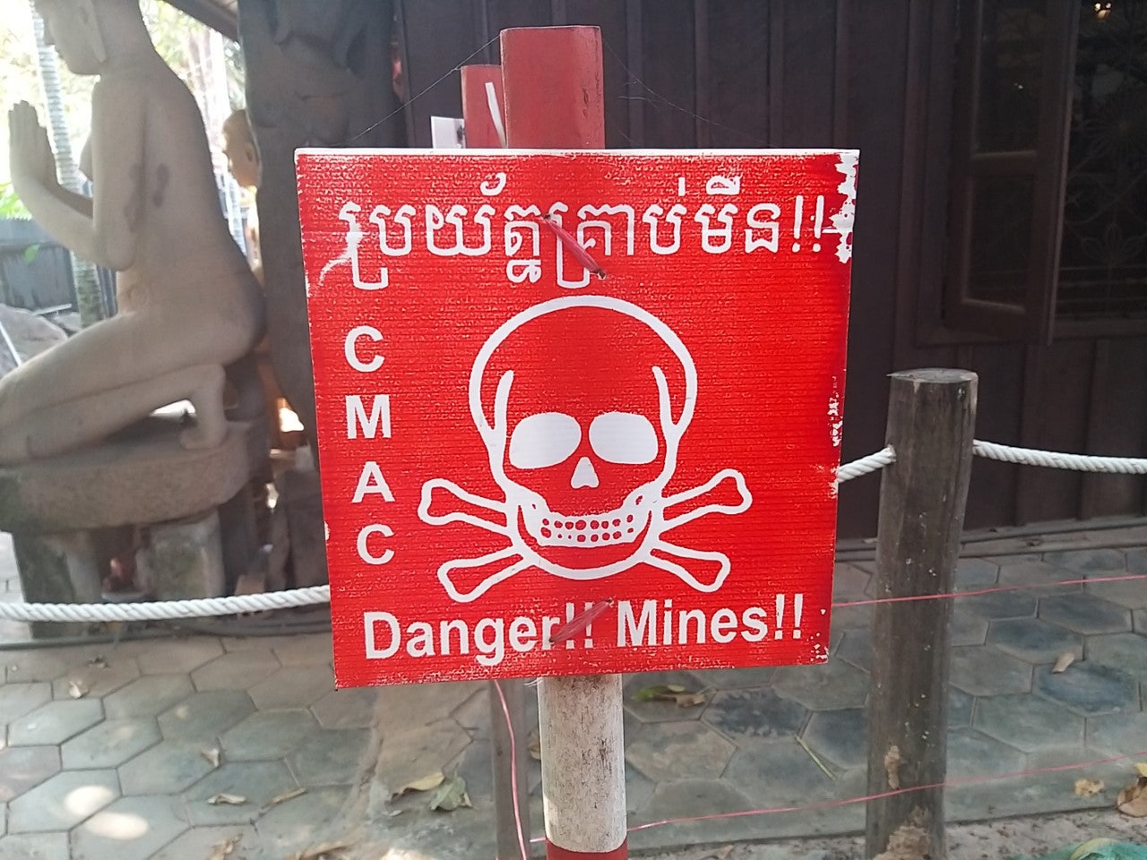 A sign warning visitors at Apopo