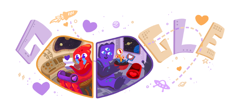 Google Doodle celebrates Valentine's Day with GIFs (Google Doodle)