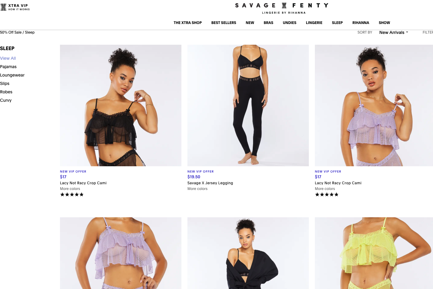 Prices displayed on company's website are for membership only (Savage X Fenty)