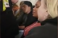 Three women were involved in an expletive-ridden row onboard a flight in the US