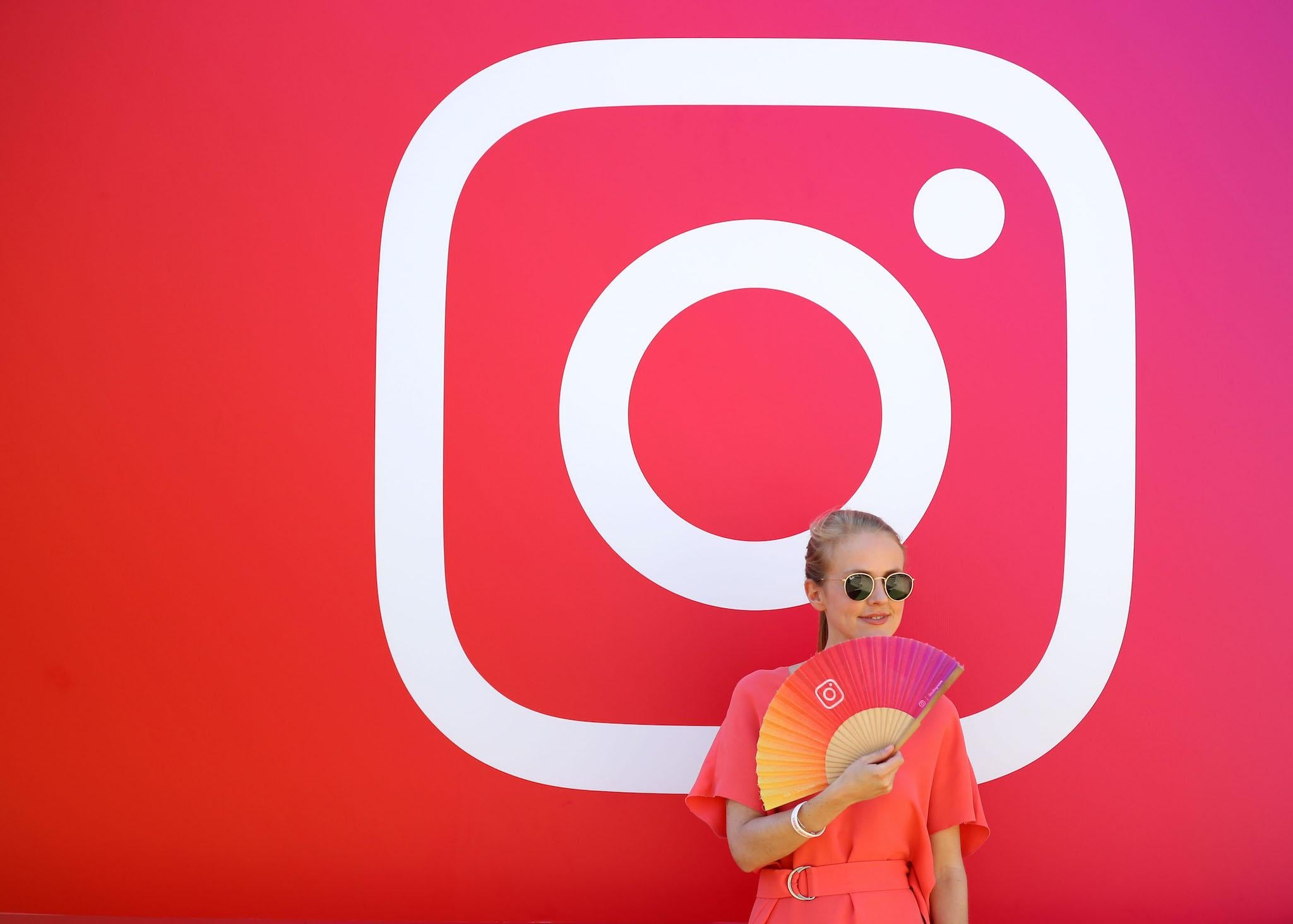 A visitor stands in front of the Instagram stand during day two of Dubai Lynx 2019 at Madinat Jumeirah on March 12, 2019 in Dubai, United Arab Emirates