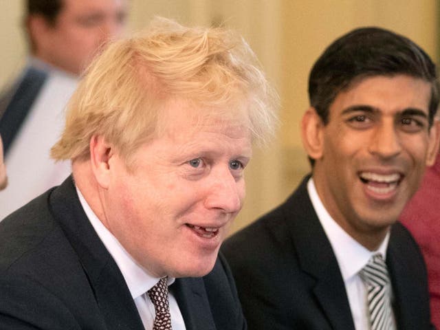 Boris Johnson with the recently appointed chancellor Rishi Sunak