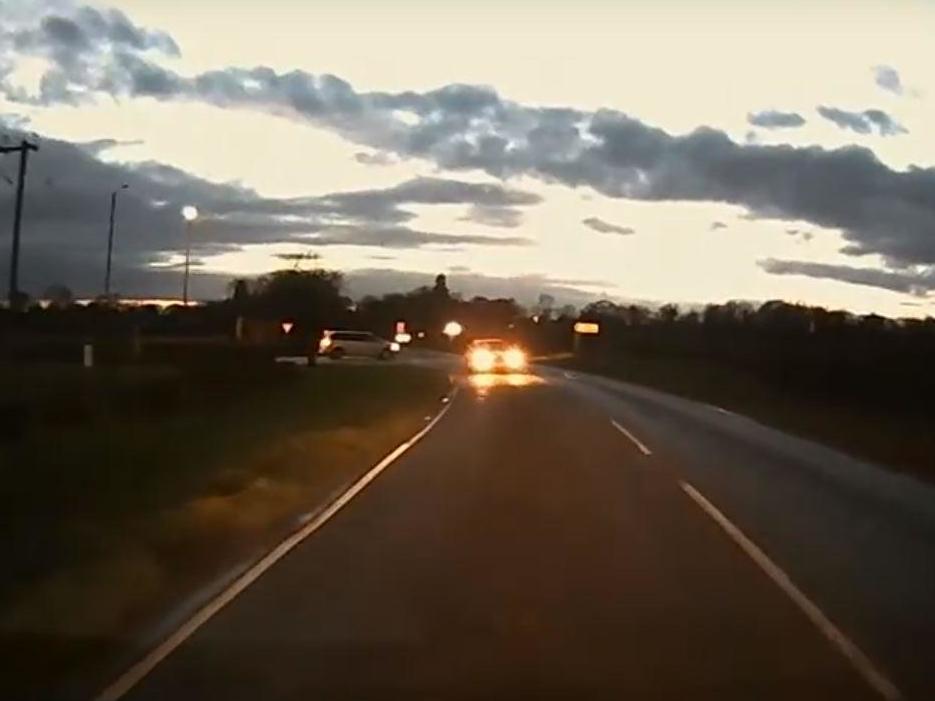 Car swerves back on to the correct side of the road in 'near miss' outside RAF Croughton