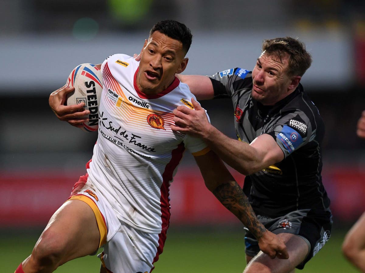 Israel Folau scores on controversial comeback as Catalans Dragons ...