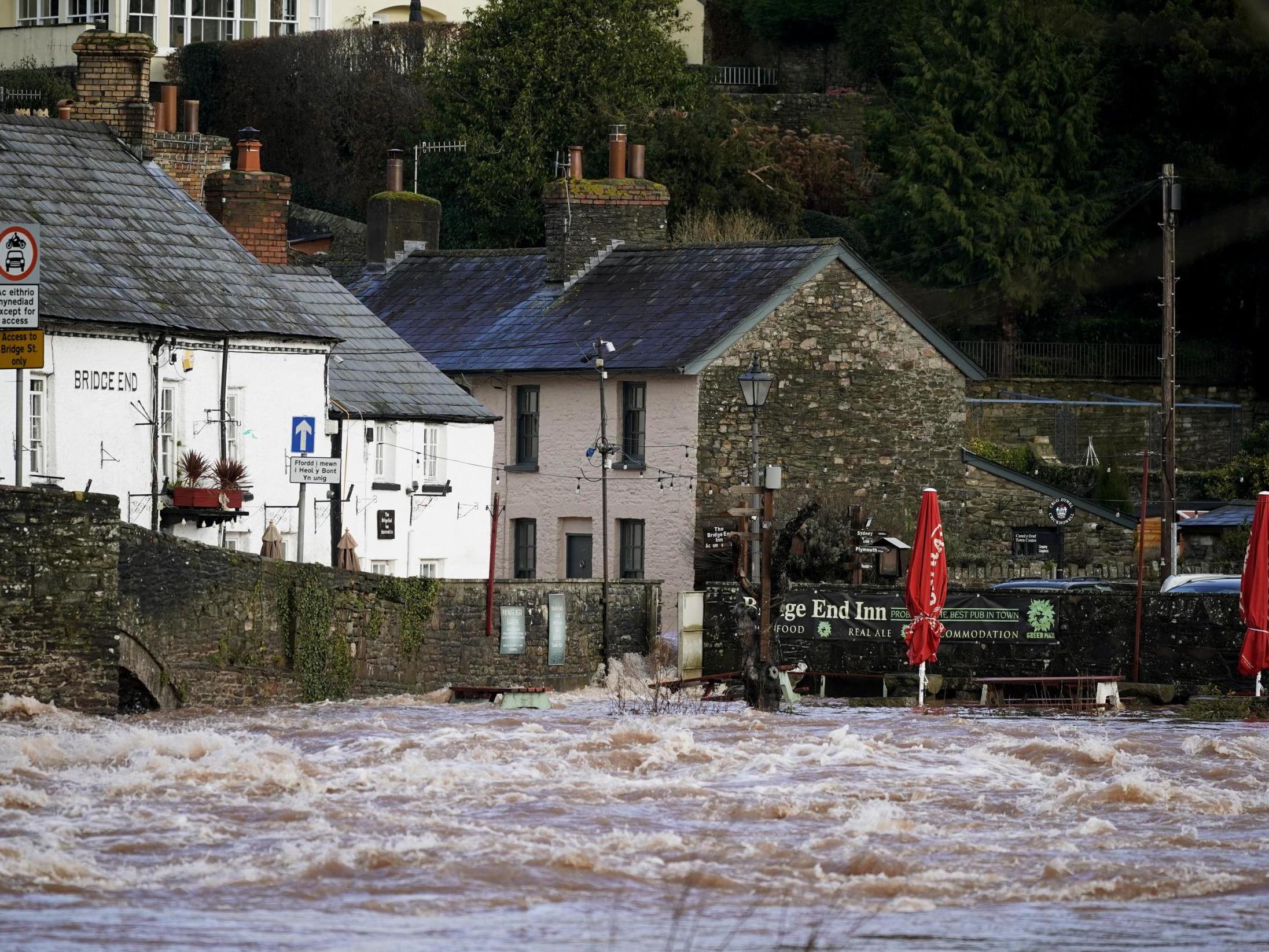 Storm Dennis: Man dies after falling in river in Wales, police say
