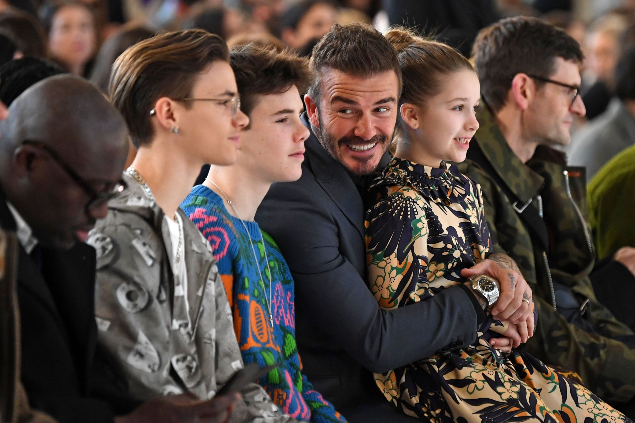 Edward Enninful, David, Romeo, Cruz and Harper Beckham