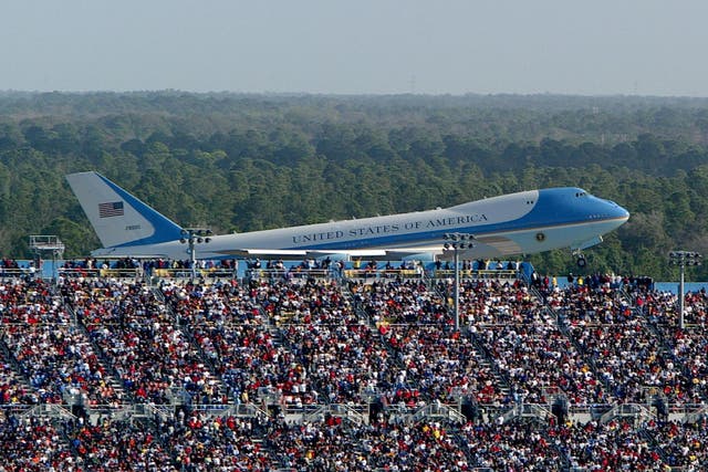 The photo first tweeted by Brad Parscale, before he deleted it, showed Air Force One taking off with former US president George Bush aboard in 2004