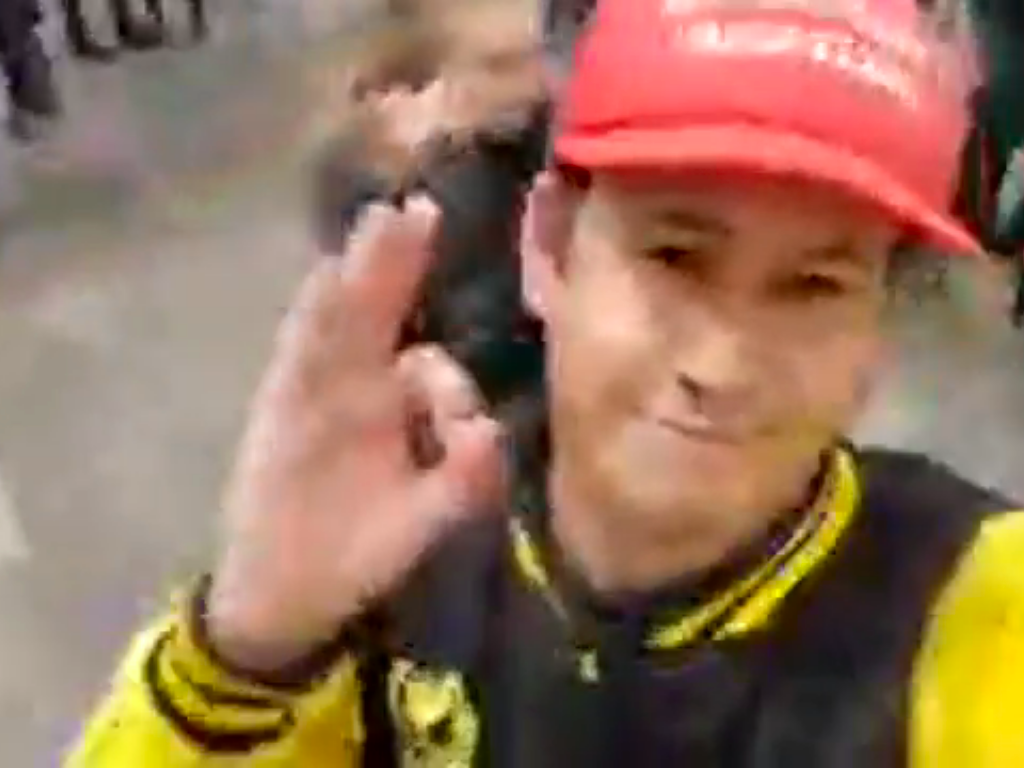 In shaky live-stream footage posted to other supporters, backers of the far-right group could be seen making hand gestures associated with white nationalism.