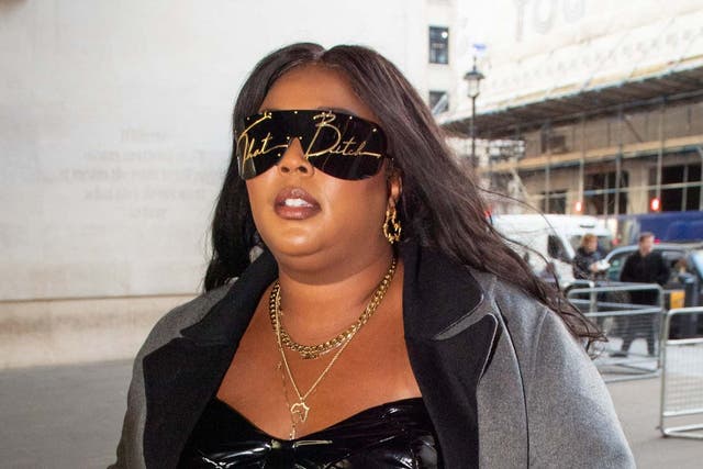 US singer Lizzo arrives at BBC Broadcasting House, London, to perform on Radio 1's Live Lounge for Clara Amfo