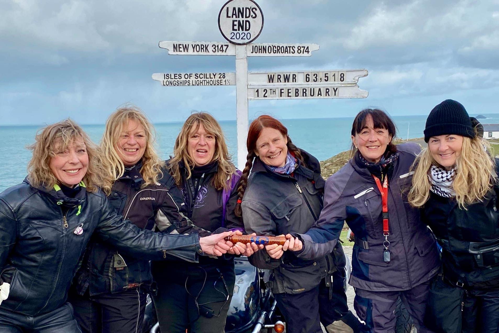 Some of the relay’s British gang can be seen at Land’s End