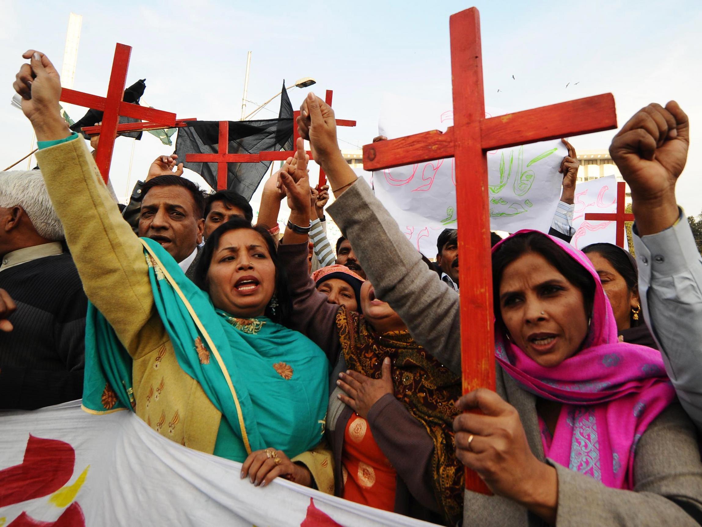 The Pakistan Christian Democratic alliance marching in support of Asia Bibi in 2010
