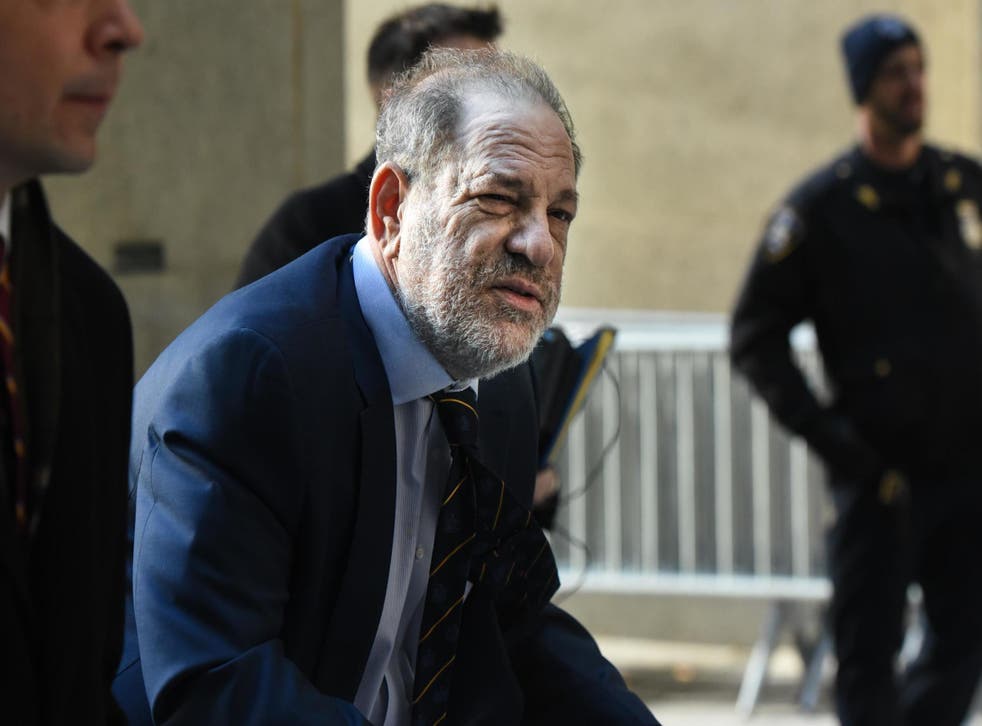 Harvey Weinstein arrives for his trial on 14 February 2020 in New York City.