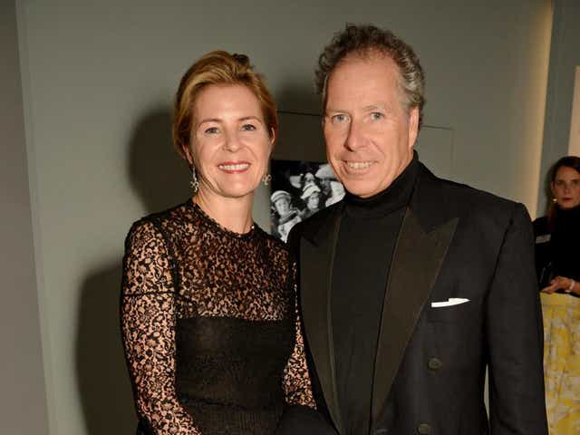 David Armstrong-Jones, the Earl of Snowdon, and Serena Armstrong-Jones, the Countess of Snowdon, at the V&A Museum's Christian Dior exhibition on 29 January 2019