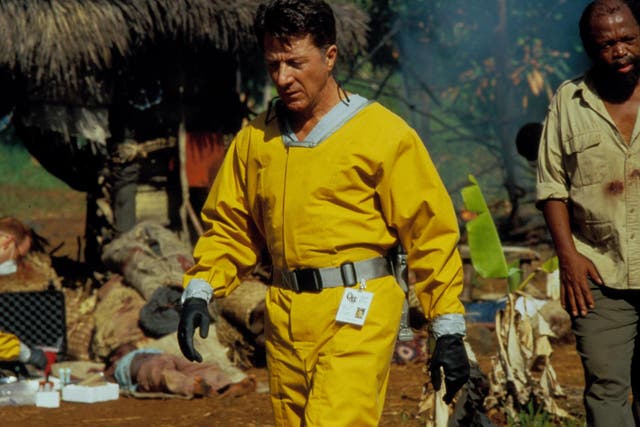 The 1995 virus feature ‘Outbreak’, starring Dustin Hoffman as a hardboiled army scientist, was made in the wake of the Ebola outbreak