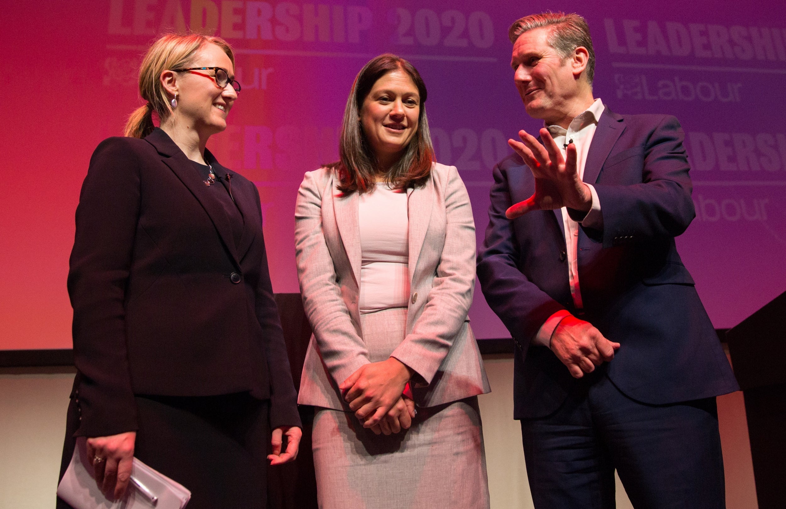 Labour leadership candidates Rebecca Long-Bailey, Lisa Nandy and Keir Starmer