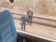 Man jumps onto train ‘armed with massive knife’ in London