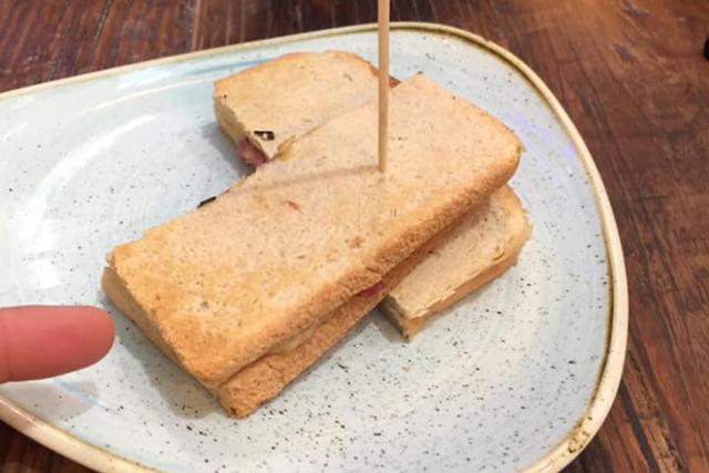 This cheese and ham toastie cost £8.50