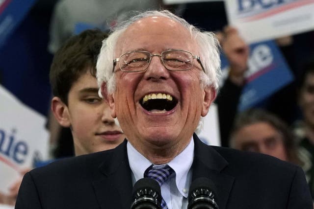 Democratic presidential hopeful Bernie Sanders, senator of Vermont, speaks at an event at the SNHU Field House in Manchester, New Hampshire, 11 February, 2020.